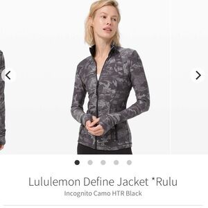 Lululemon define jacket rulu incognito camo HTR BLACK